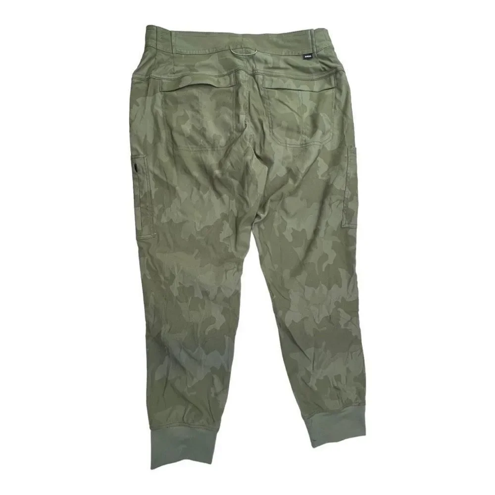 PrAna Women's Mid-Rise Flat Front Standard Fit Jogger Pants Camouflage Size 12